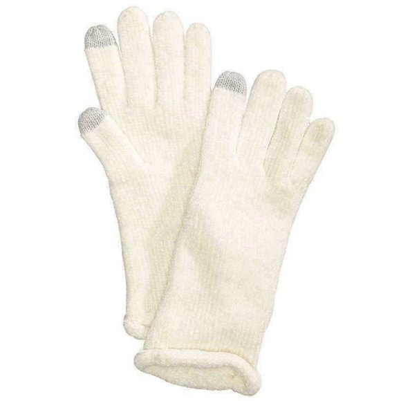 Charter Club Chenille Roll-Top Gloves in Ivory Retail $29.50 - Picture 1 of 3